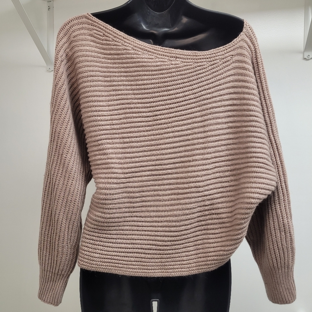Cecico Knit Slouchy Off Shoulder Sweater sz L - Picture 3 of 6